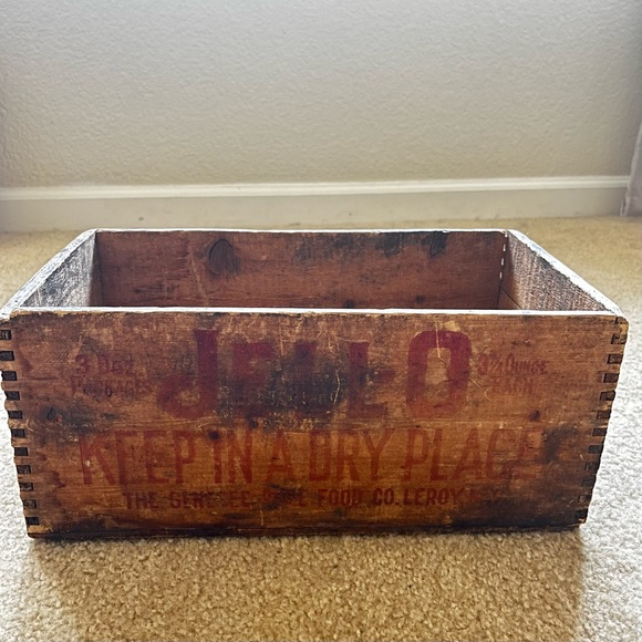 American Vintage Other - Advertising Wooden Crate Jello Jell-o Wood Box 14x8x6 General Store Kitchen